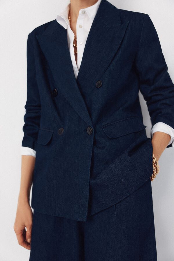 Cortefiel Blazer Denim sastre Azul