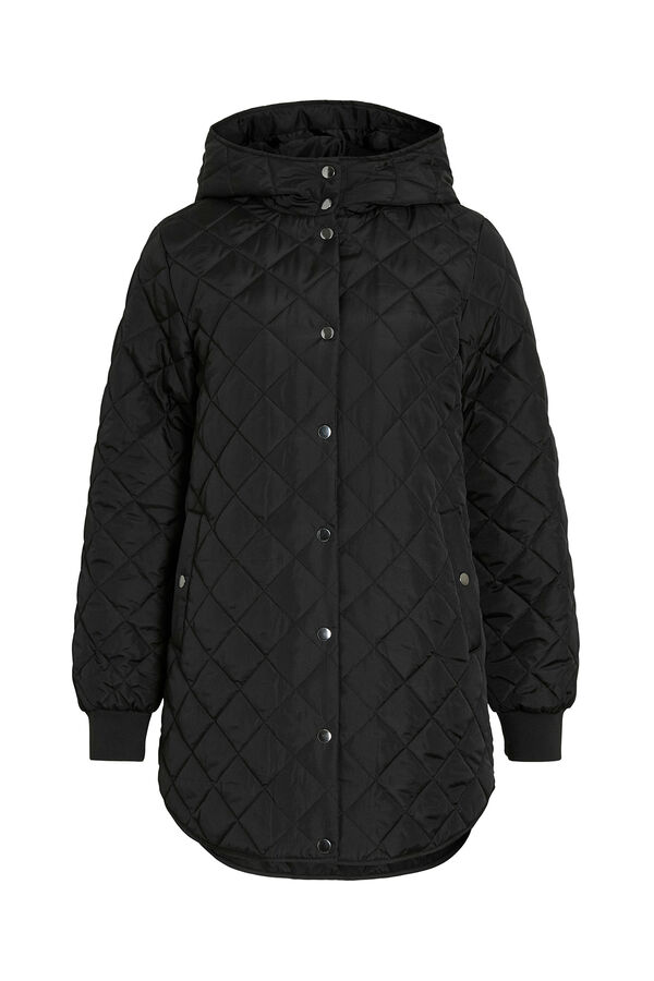 Vila Abrigo acolchado guateado con capucha Negro