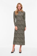 Vila Vestido midi estampado de manga larga Estampado gris