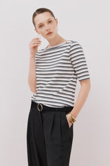 Cortefiel Camiseta b&aacute;sica escote barco Estampado blanco