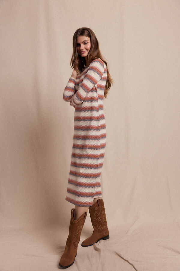 Slowlove Vestido estruturado multicolor Multicolorido