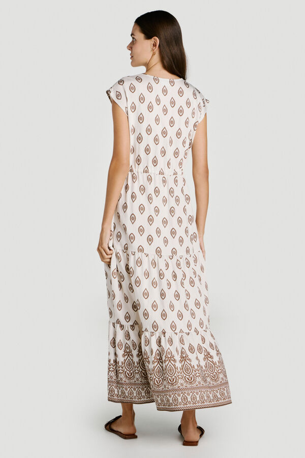 Vila Vestido midi estampado con viscosa Estampado blanco
