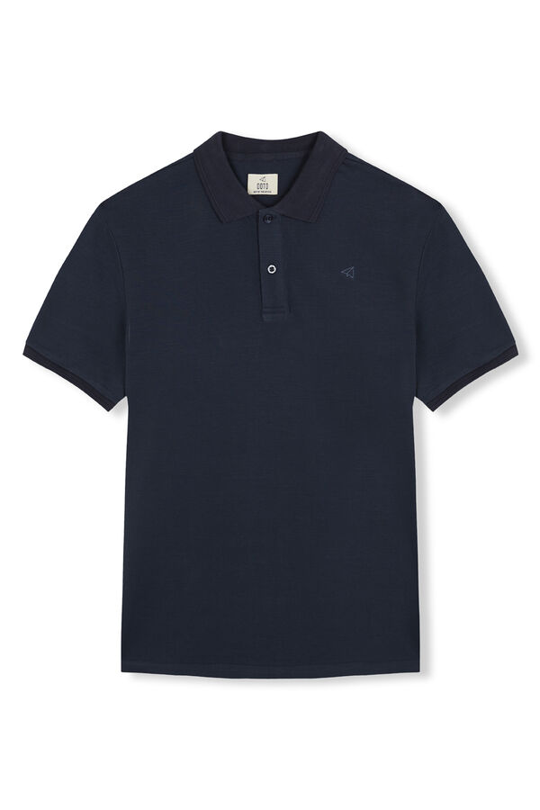 OOTO Polo piqu&eacute; slub Blue
