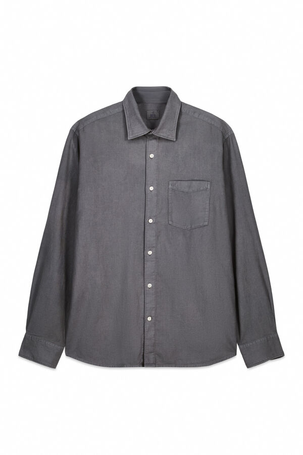 OOTO Camisa lisa fluida Cinzento