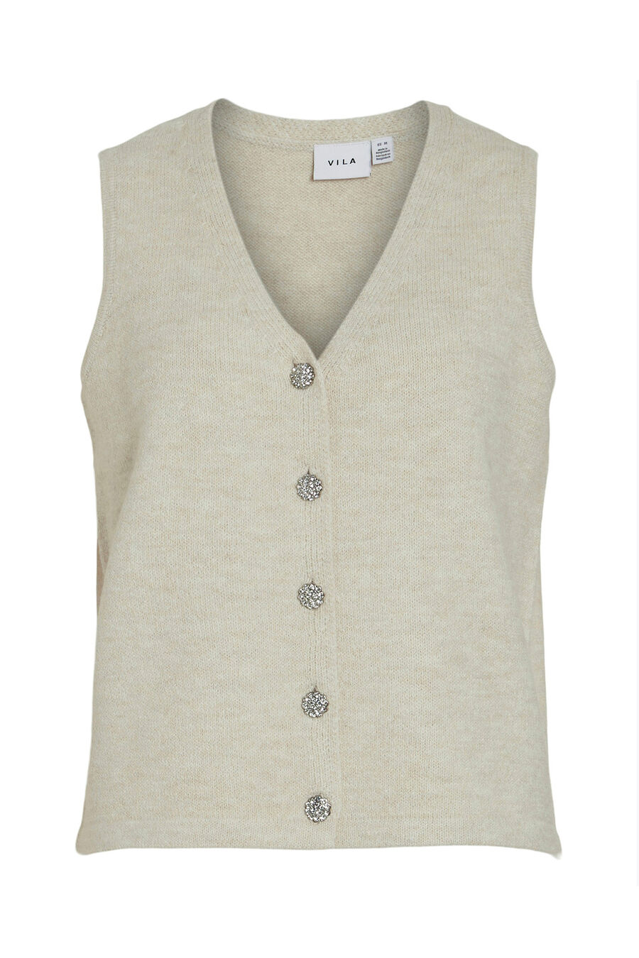 Chaleco de punto con botones joya