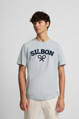 Silbon Camiseta raqueta media Azul