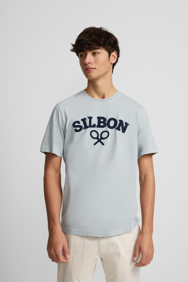 Silbon Camiseta raqueta media Azul
