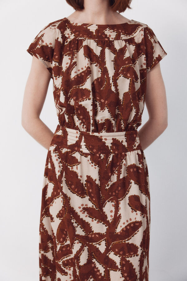 Cortefiel Vestido piqu&eacute; estampado Multicolor