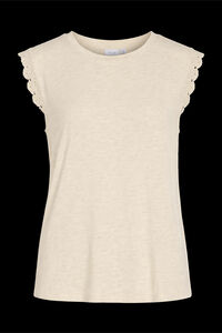 Vila Camiseta de mujer son encaje en mangas