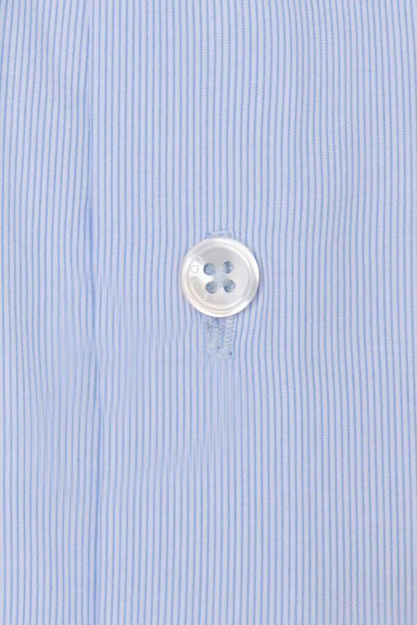 Silbon Single-cuff mini striped dress shirt Blue