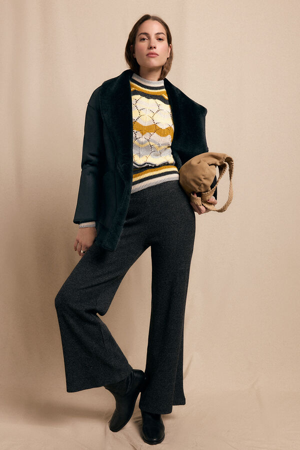 Slowlove Pantal&oacute;n ancho de punto Grey