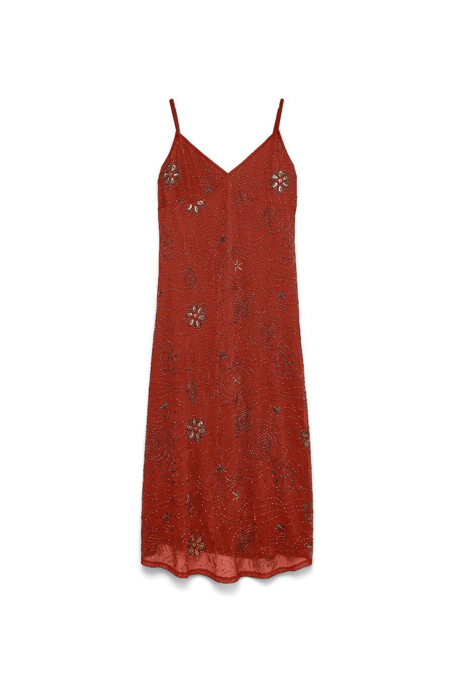 Vestido largo con diseño en relieve