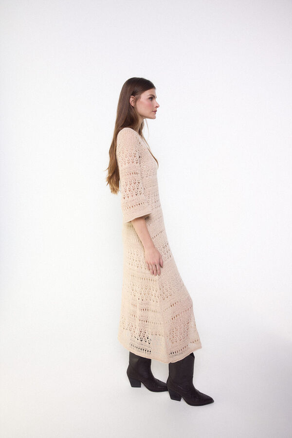 Slowlove Openwork knit dress Nude
