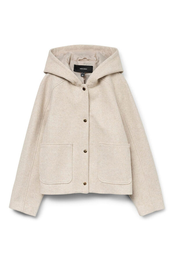 Vero Moda Curve Abrigo corto de pa&ntilde;o talla grande Beige