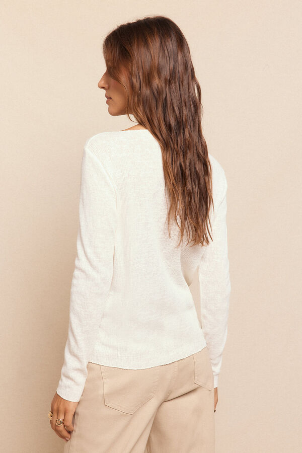 Slowlove Top b&aacute;sico melange White