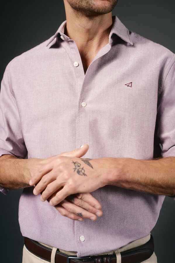 OOTO Camisa oxford liso Rosa