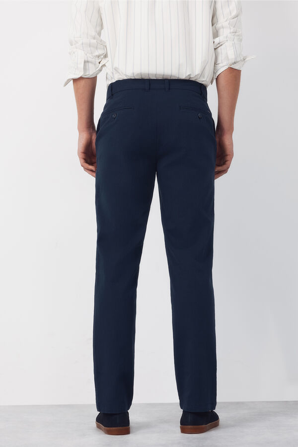 Cortefiel Pantal&oacute;n chino algod&oacute;n-lino regular Turquesa