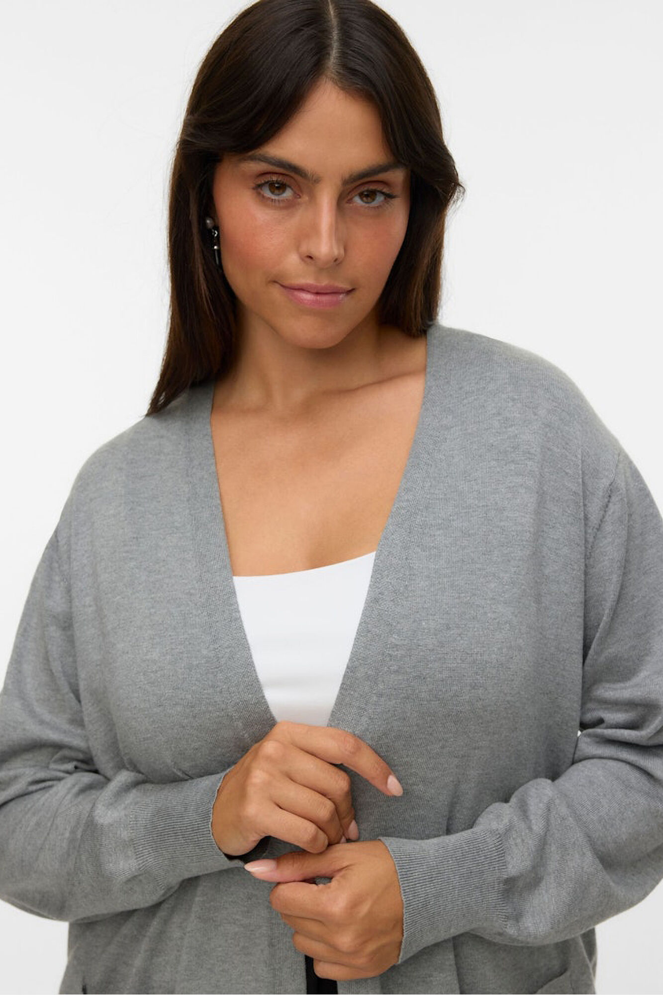 Vero Moda Curve Casaco de malha longo plus size 