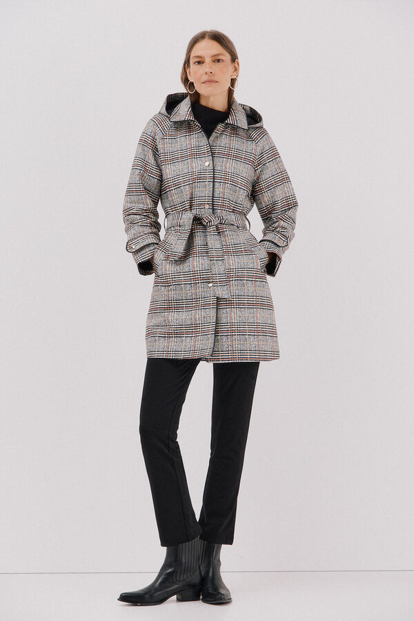 Cortefiel Gabardina satinada capucha desmontable Multicolor