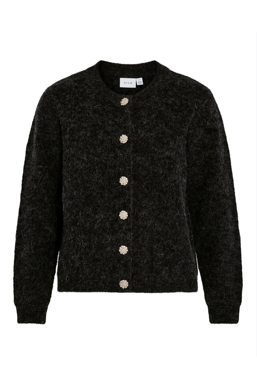 Cárdigan de lana y alpaca con botones joya