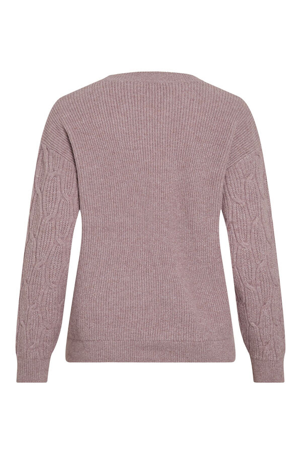 Vila Round neck - cross-knit jumper Pink