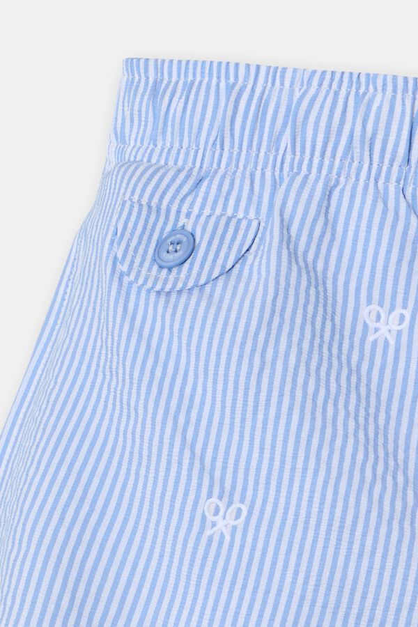 Silbon Cal&ccedil;&atilde;o de banho riscas  Azul