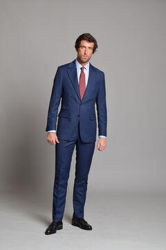Cortefiel Suit Birdseye Blue British Collection Blue