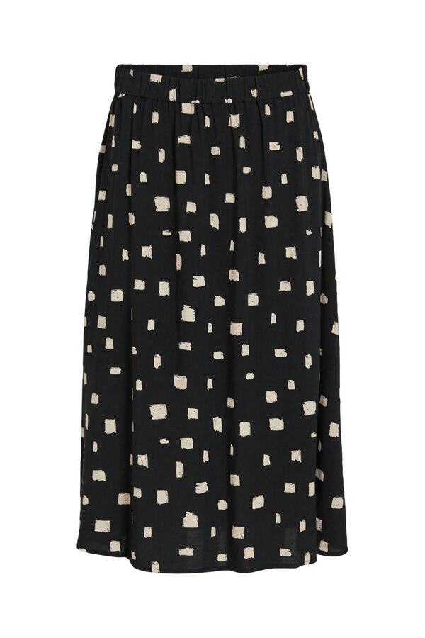 Vila Printed midi skirt Black
