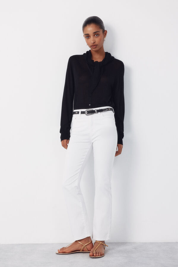 Cortefiel Cropped flared jeans SENSATIONAL White
