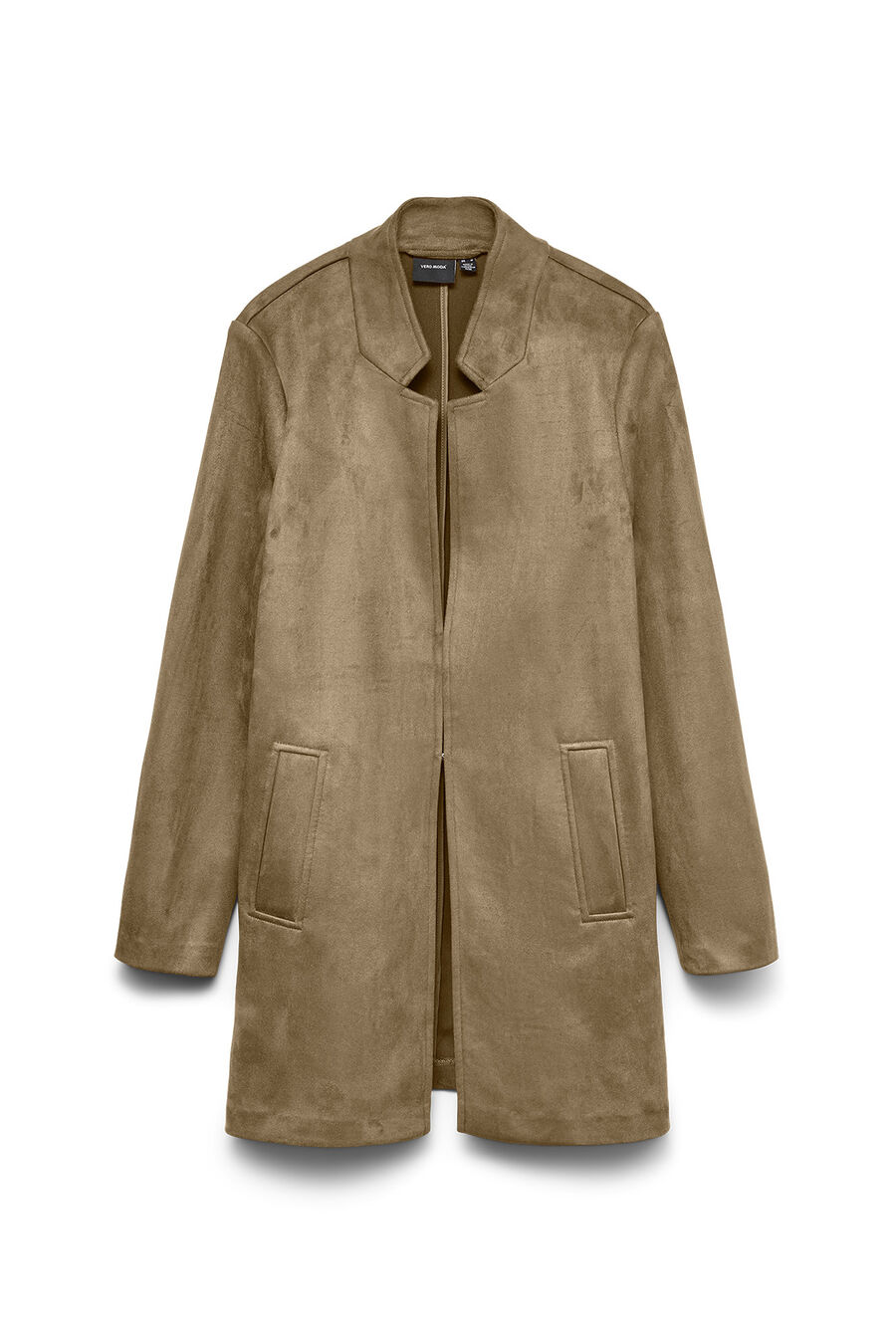 Chaqueta larga efecto ante