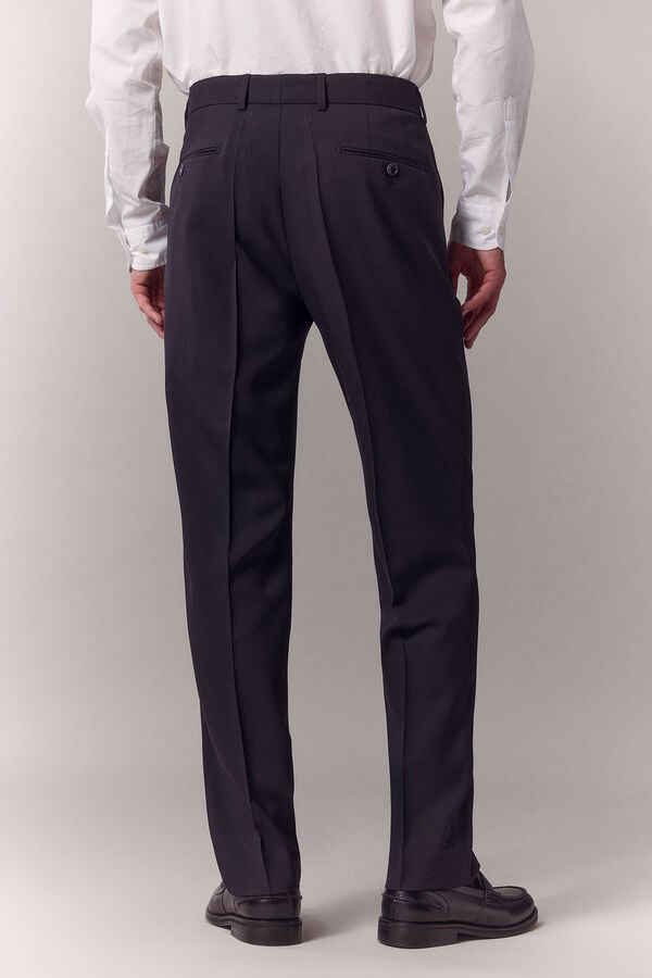 OOTO Pantal&oacute;n traje solapa pico Azul marino