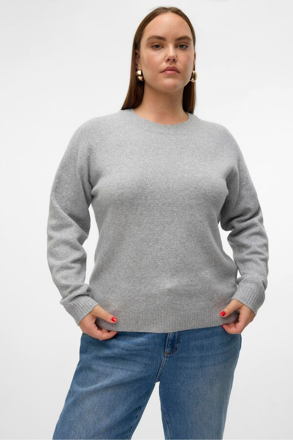 Vero Moda Curve Jersey cuello redondo talla grande gris