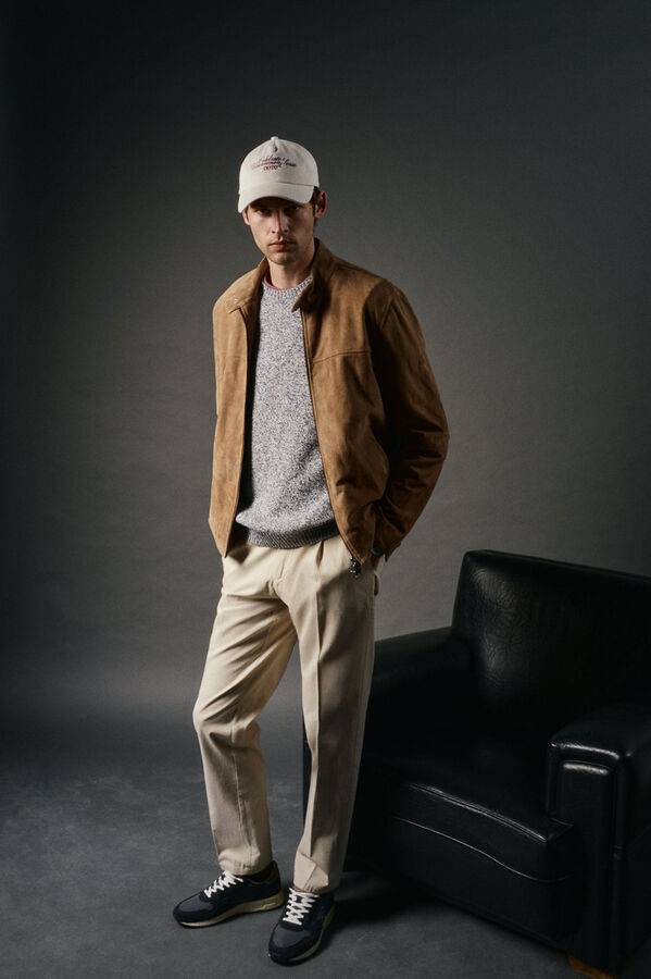 OOTO Pantal&oacute;n chino pinzas Beige