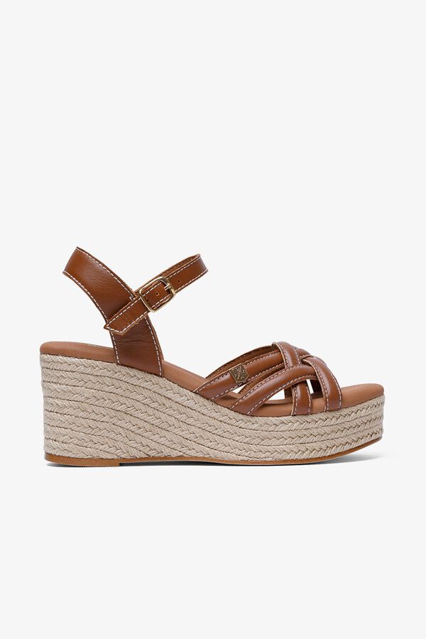 Popa Sandalia cu&ntilde;a baja se&ntilde;ora Marinha Tiras Marr&oacute;n