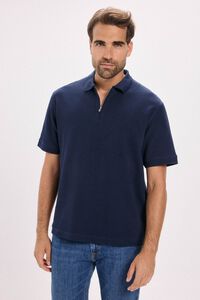Jack & Jones T-shirt polo com fecho-éclair