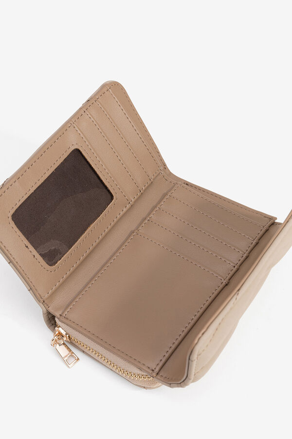 Vilanova Monedero Acolchado con Solapa Beige