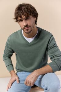 OOTO Jersey cuello pico algod&oacute;n lavado