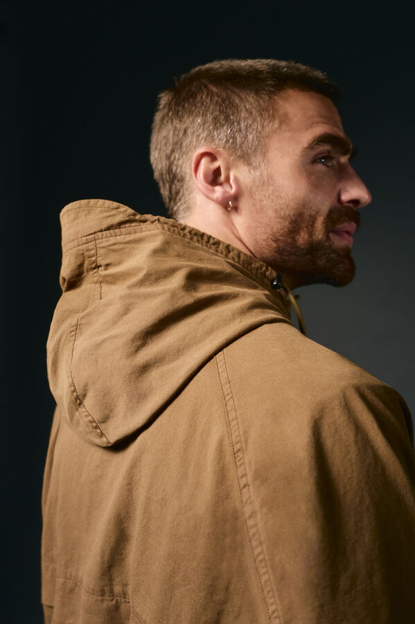 OOTO Parka curta de algod&atilde;o Castanho