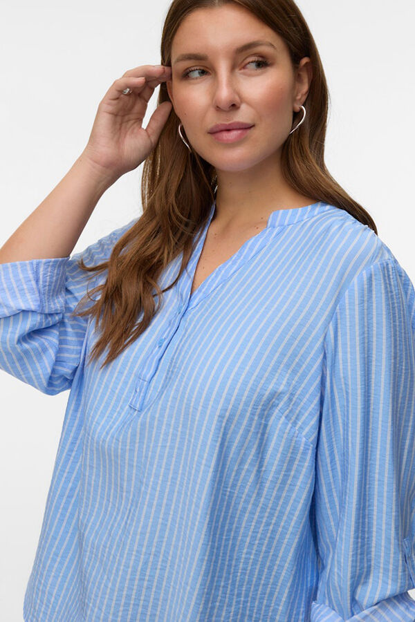 Vero Moda Curve Camisa manga comprida tamanho grande Azul