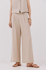 Cortefiel Pantal&oacute;n fluido ancho Beige