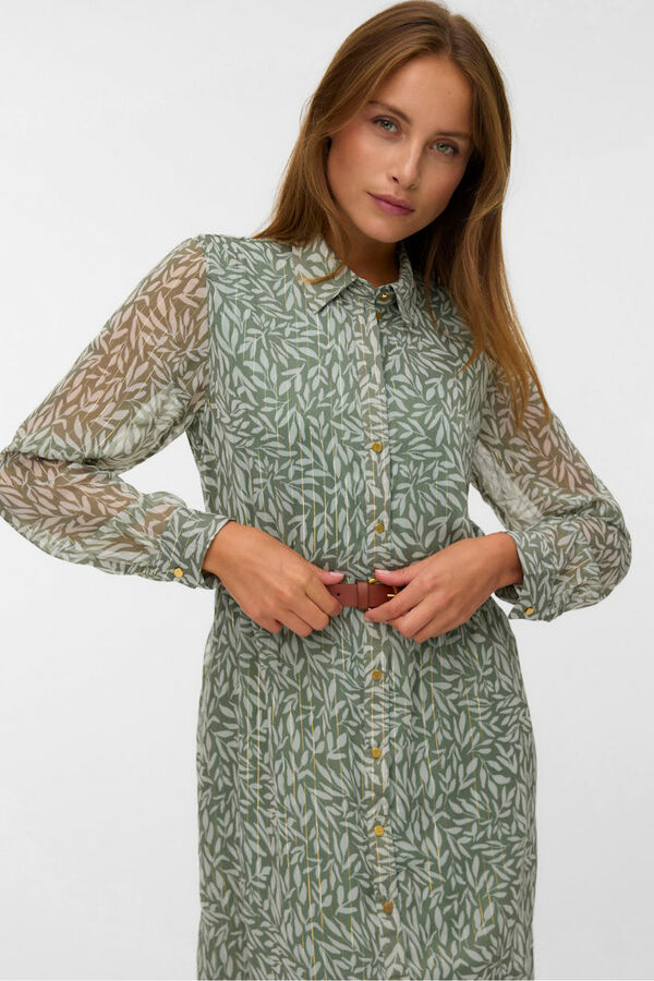Vero Moda Vestido midi de gasa Green