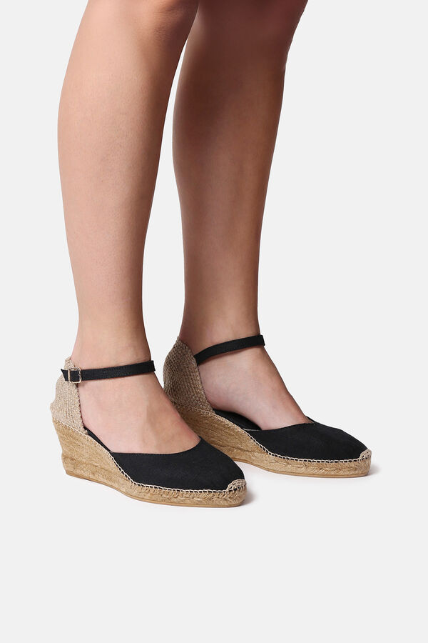 Toni Pons Alpargata de lino con cierre de hebilla Negro
