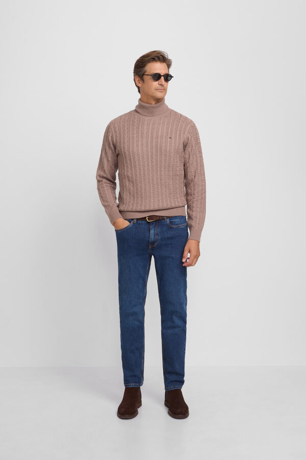 Silbon Jersey cuello vuelto de ochos Marr&oacute;n