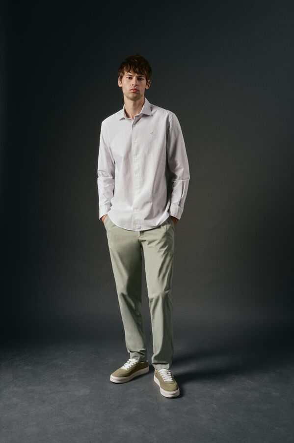 OOTO Camisa oxford rayas Kaki