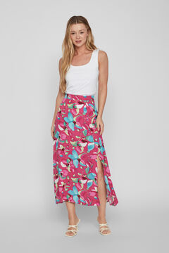 Vila Falda midi estampada Rosa