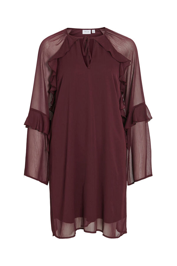 Vila Vestido curto de chiffon com babados Roxo