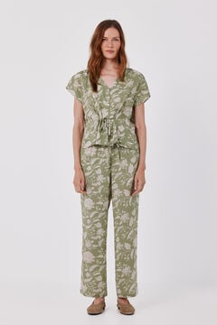 Cortefiel Pantal&oacute;n fluido estampado