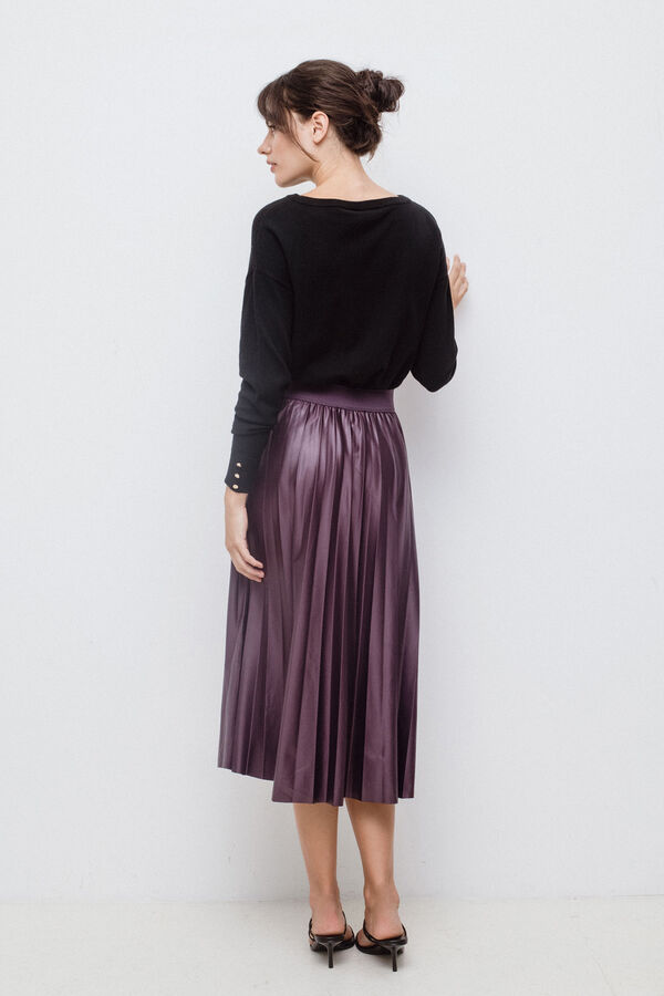 Vila Falda midi plisada Vino