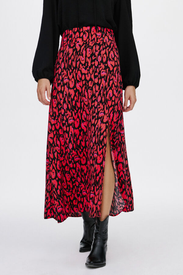 Vila Falda larga estampada Rojo