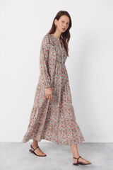 Cortefiel Vestido fluido estampado Estampado blanco